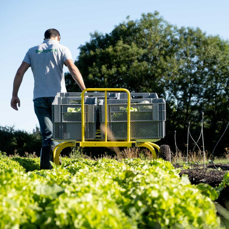 Market gardening cart in wide track double kit