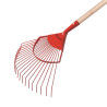 Reinforced lawn rake with 20 round tines, width: 44cm (with 140cm wooden handle)