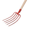 5-Tine Manure Fork, Long: 30cm, Width: 22cm (with 135cm Wooden Handle)