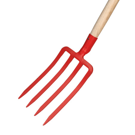 4-Tine PRO Triangular Fork with Thick Tines 13mm, 100cm Wooden Handle