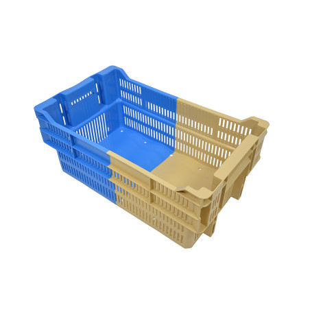 Stackable/nestable harvesting tray 50x30x21 solid base with holes, volume 23L