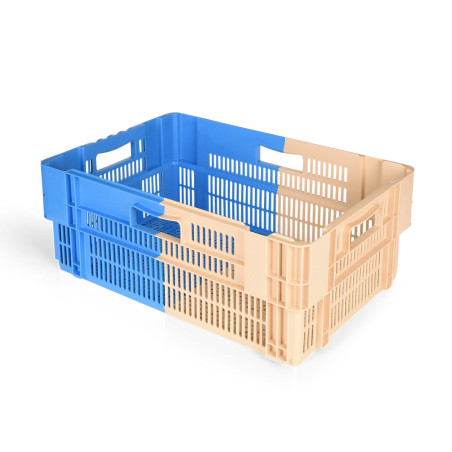 Stackable/nestable harvest crate 50% 60x40cm with perforated bottom